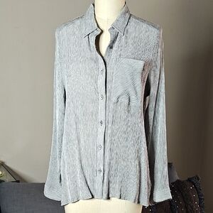 Express Gray Long Sleeve Button Down Shirt
